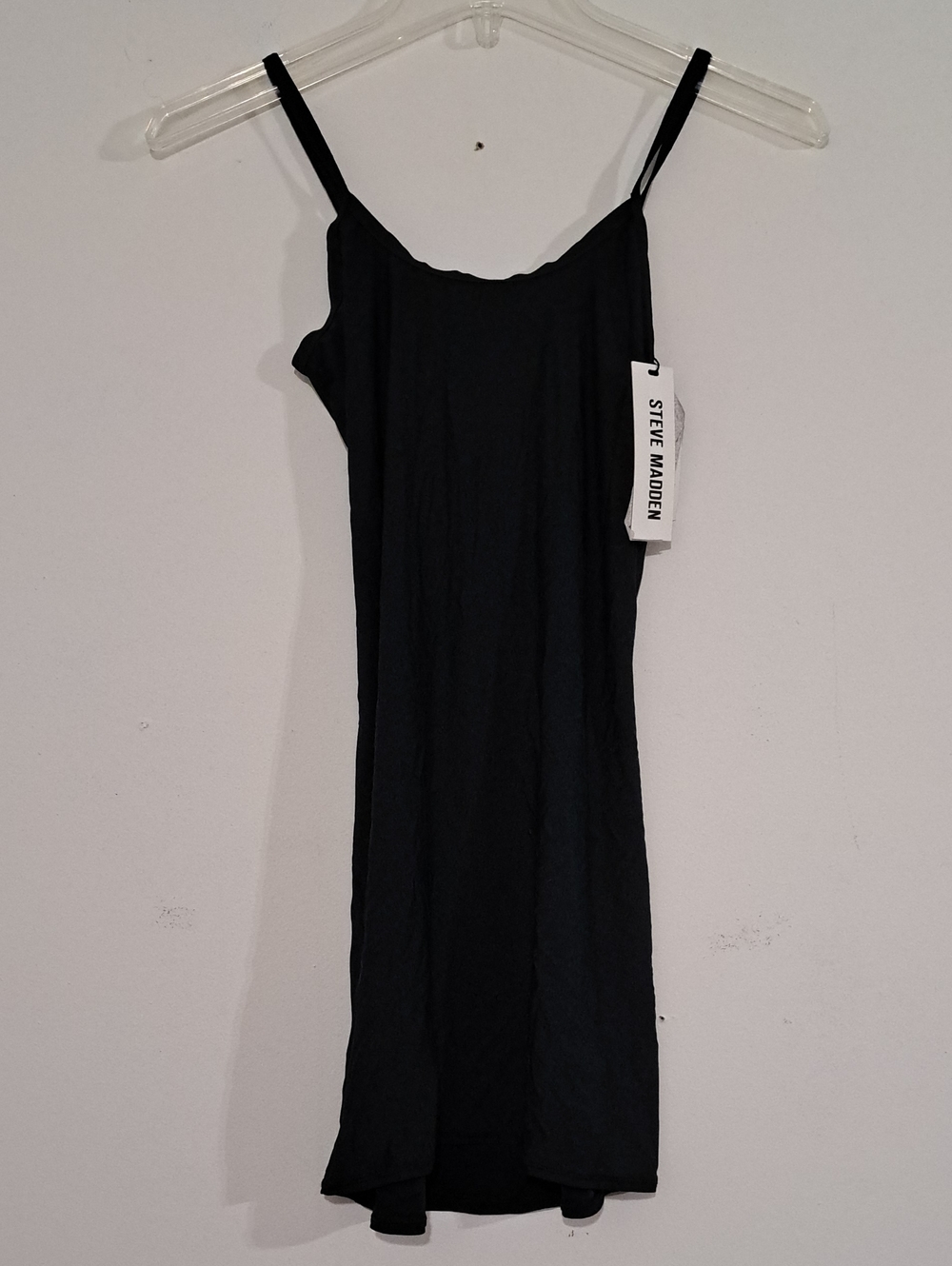 Steve Madden Sleek Black Spaghetti Strap Slip Mini